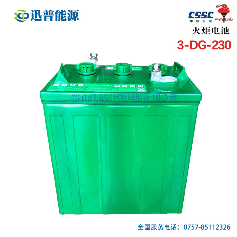 火炬蓄电池3-DG-230 6V260Ah电动车电瓶 平板车观光车游览车电池