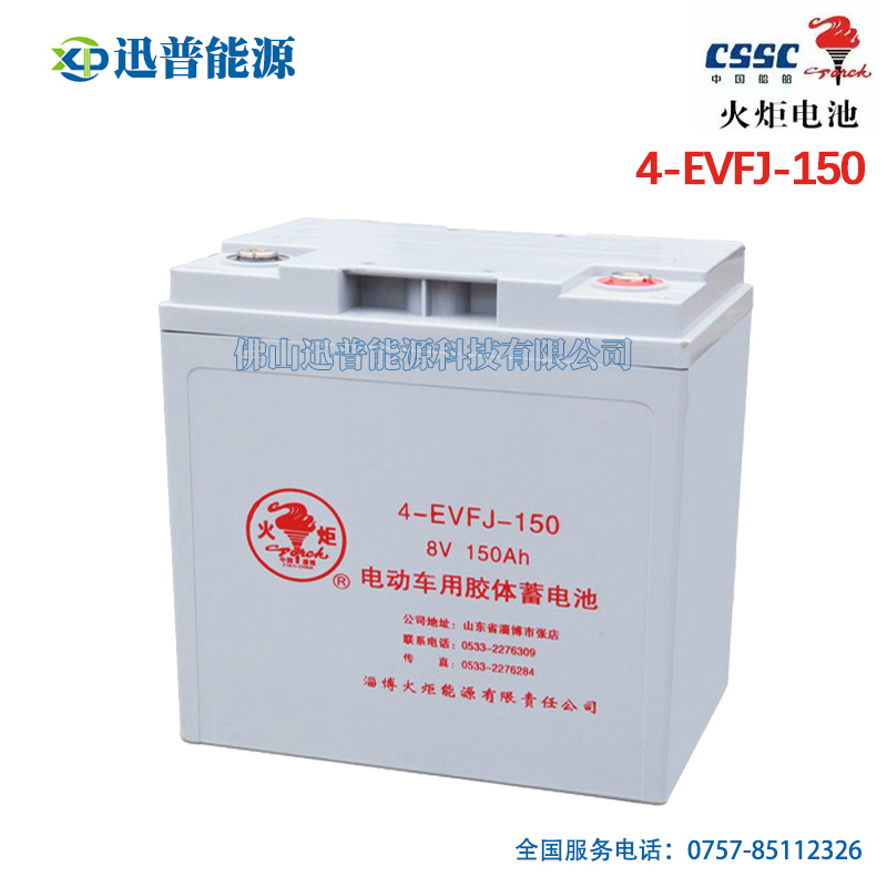 火炬电池4-EVFJ-150 8V150Ah免维护蓄电池 高尔夫球车洗地机环卫车电瓶